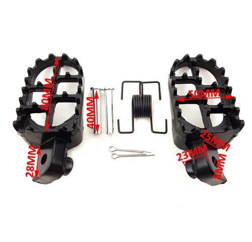 USA 2X Aluminium Alloy Left & Right Motorcycle Foot Pegs Footrest 8mm Bolt Black - Bild 2 von 12