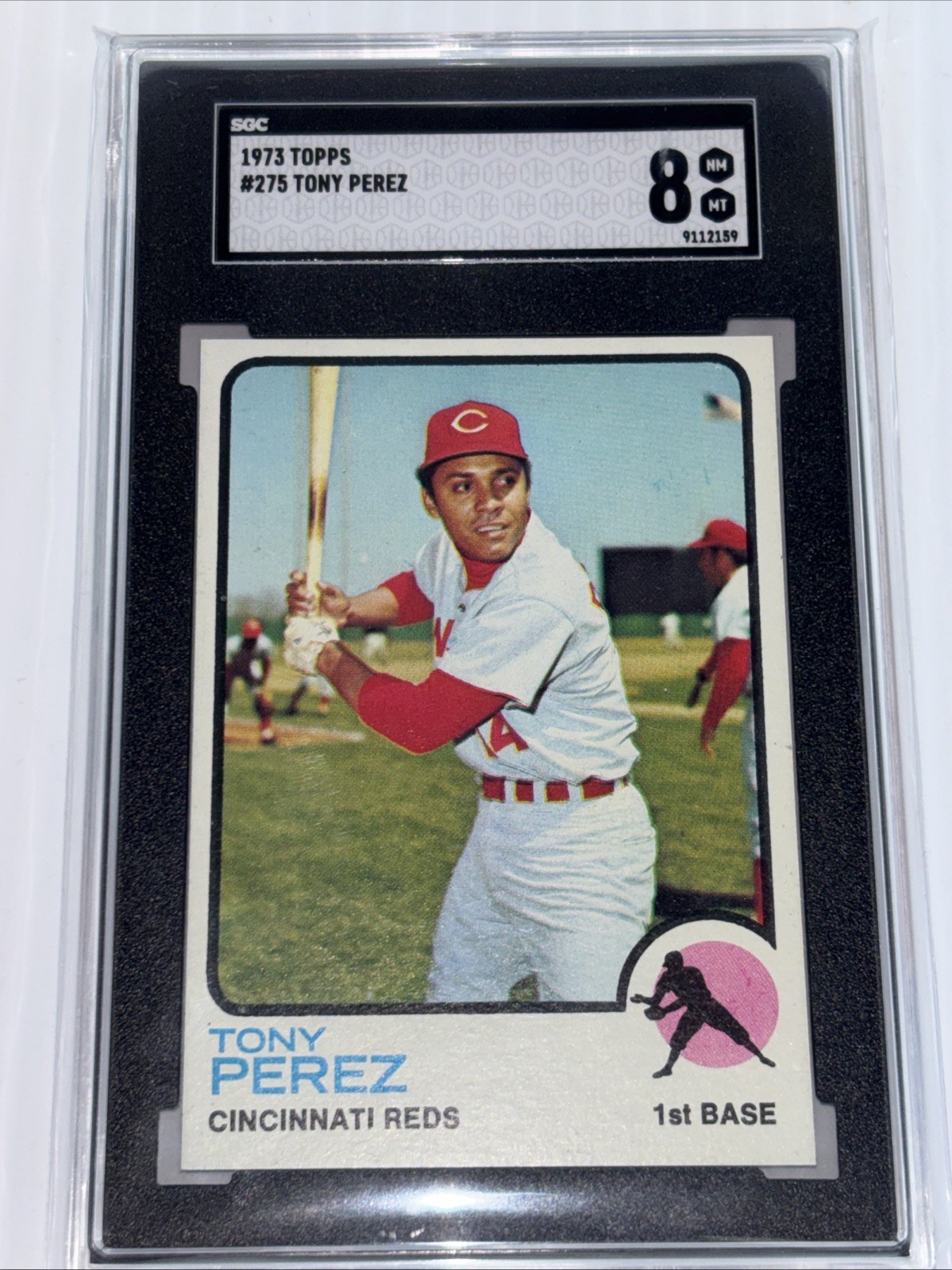 1973 TOPPS BASEBALL TONY PEREZ #275 CINCINNATI REDS GRADED SGC 8 NM-MT