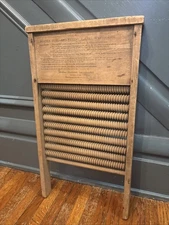 Antique Mother Hubbard Wooden Wash Board Spiral Rollers MENDOTA, IL 1916-1935