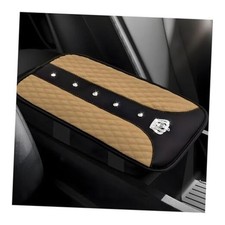 Bling Crown Car Center Console Mats, Anti-Slip and Waterproof Crystal Car Beige