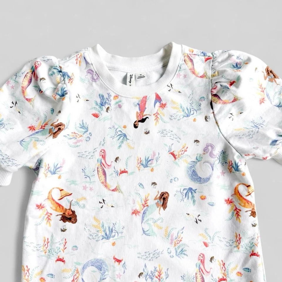 Disney x Janie & Jack Little Mermaid Ariel Puff Sweatshirt Girls 10 Shirt Top - Image 2 of 4
