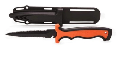 Riffe Wrangler 4.5 Knife w/ Dual Serration Blade Safety Orange