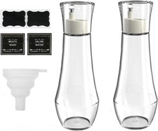 2 Pack Glass Mouthwash Dispenser for Bathroom, 8.8oz Mouth Wash Clear 2P