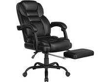 Chaise De Bureau Ergonomique 614479 Noir 360° Pivotante, Noir - B
