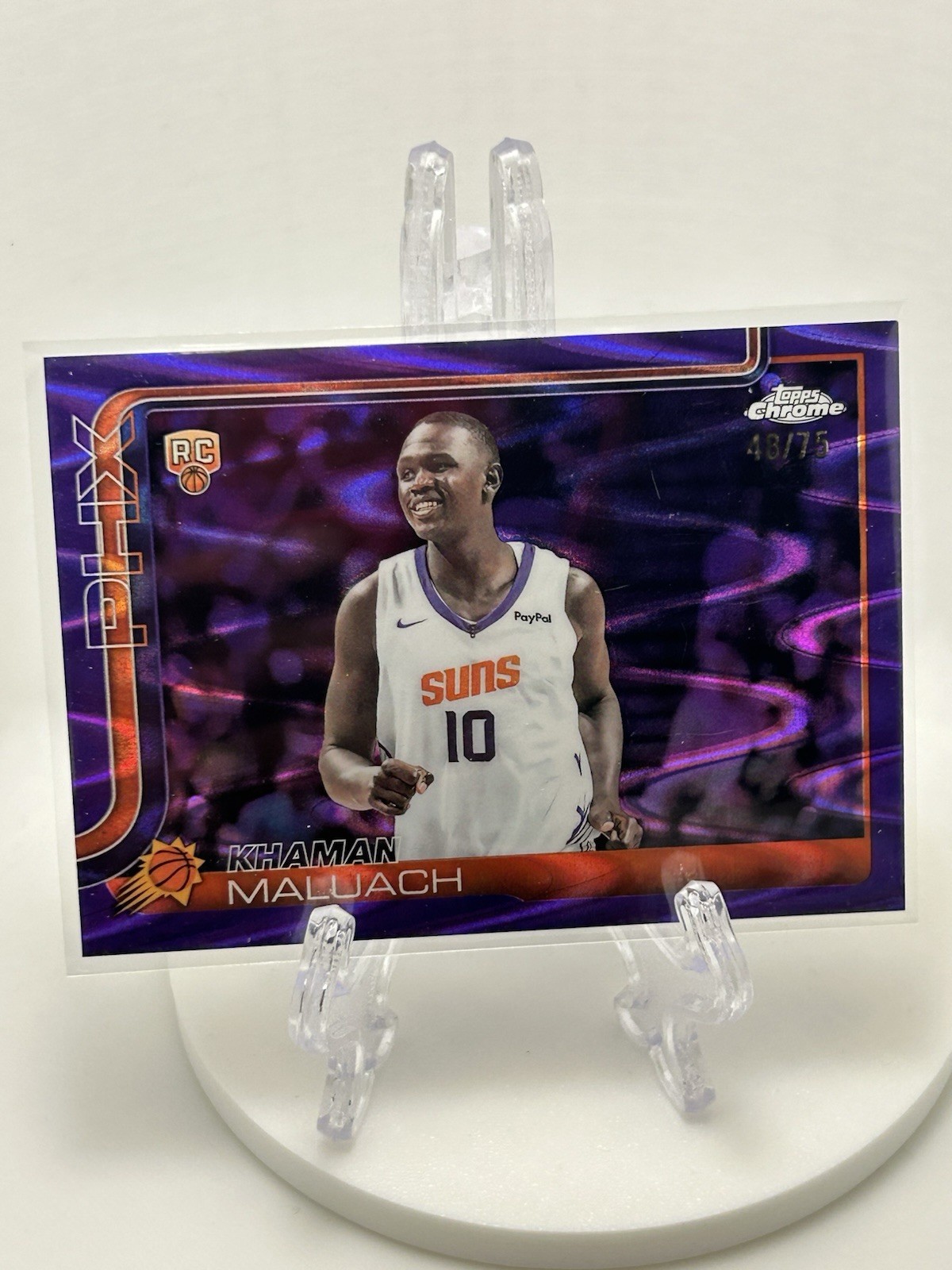 2025-26 Topps Chrome Purple Wave Refractor #260 Khaman Maluach /75 Rookie RC