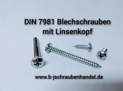 DIN 7981 ISO 7049 Blechschraube m. Linsenkopf Edelstahl A2  2,2  3,5 3,9 4,2 6,3