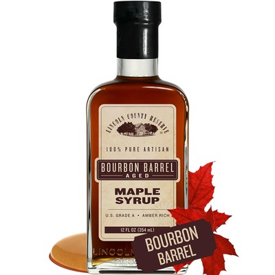 Lincoln County Reserve Bourbon Maple Syrup, Made in USA Barrel Aged... 
