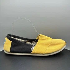 Toms Alpargata Loafers Women’s 8.5 Black Yellow Slip On Flats