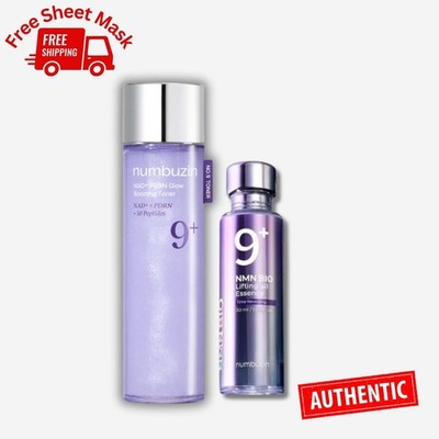 Numbuzin nad+ glow boosting set   hydrating, firming toner & essence no.9