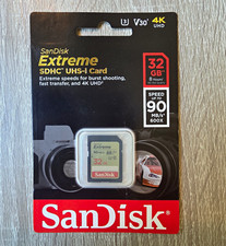 SanDisk Extreme 32GB SDHC UHS-I High Speed U3 V30 90MB/s Memory Card