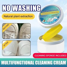 Shoe Cleaning Cream Multi-Functional Cleaning  Stain Removal Cream with Sponge