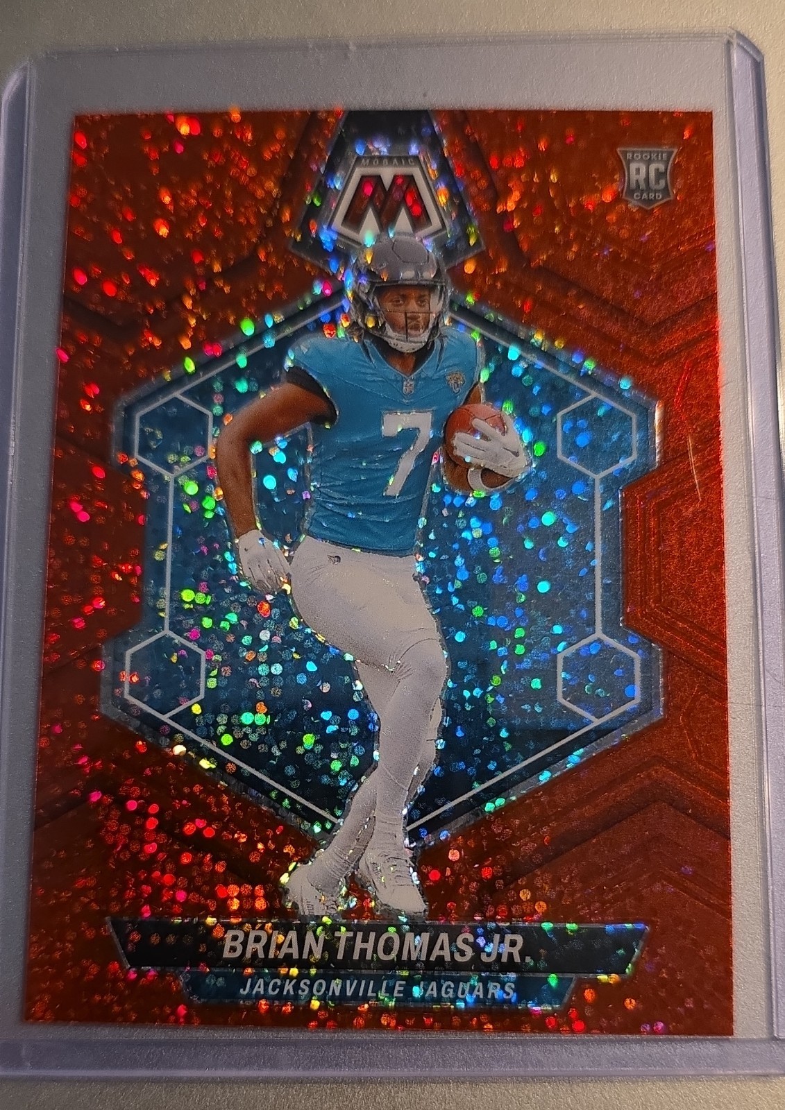 2024 Panini Mosaic - Rookies Brian Thomas Jr. #323 Red Sparkle Prizm (RC)