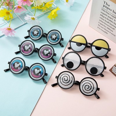Partybrille mit lustigen Augen Design aus weichem leichtem PC Material