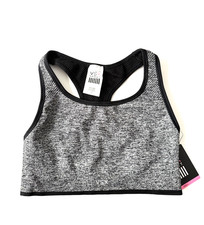 Victoria's Secret VSX Seamless Reversible Sport Bra Heather Gray Marl/Black