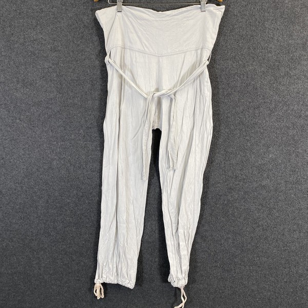 Tigerlily Pants Womens 12 Grey Rayon Harem Tie Waist Drawstring Ankles Boho
