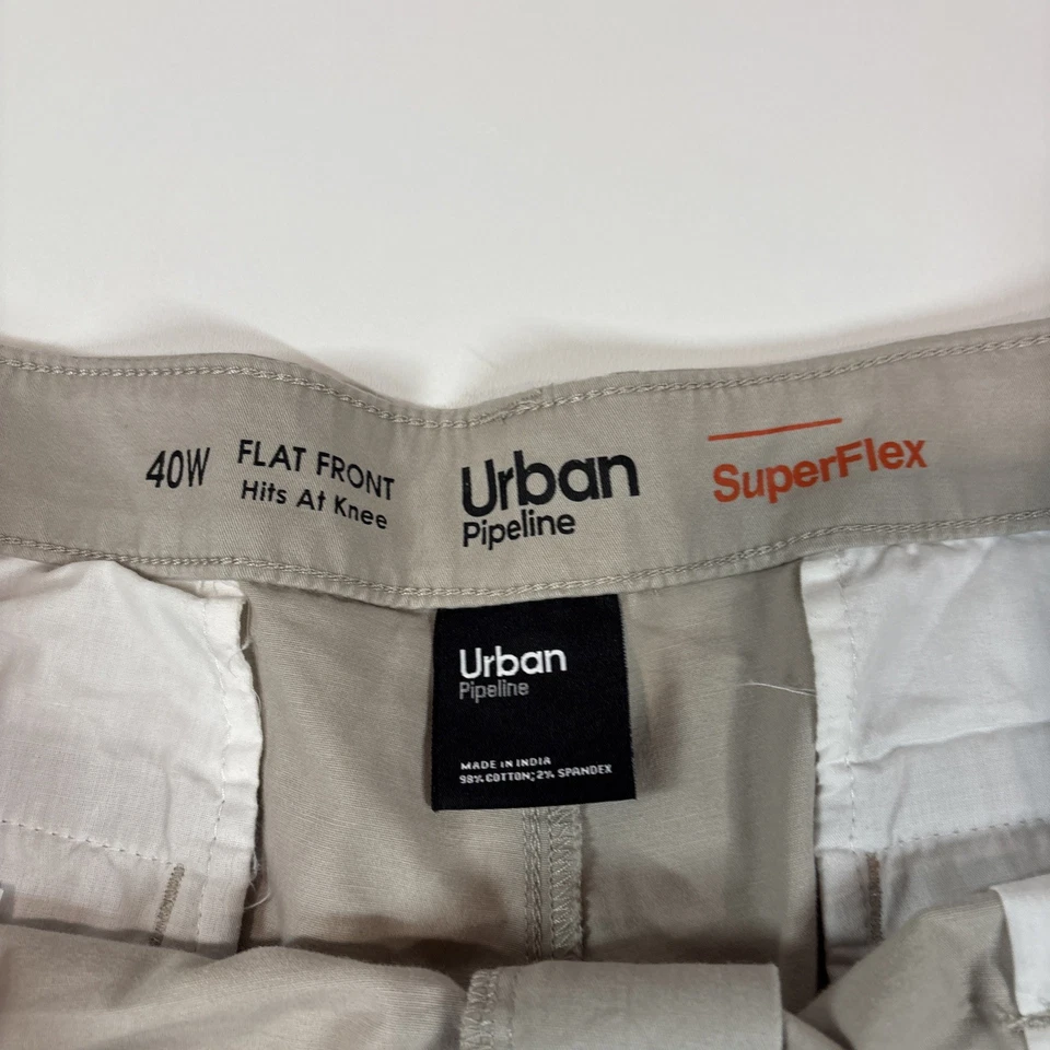Pantalones Cortos Urban Pipeline SuperFlex Para Hombre 40W Frente Plano Caqui Foto 3 de 3