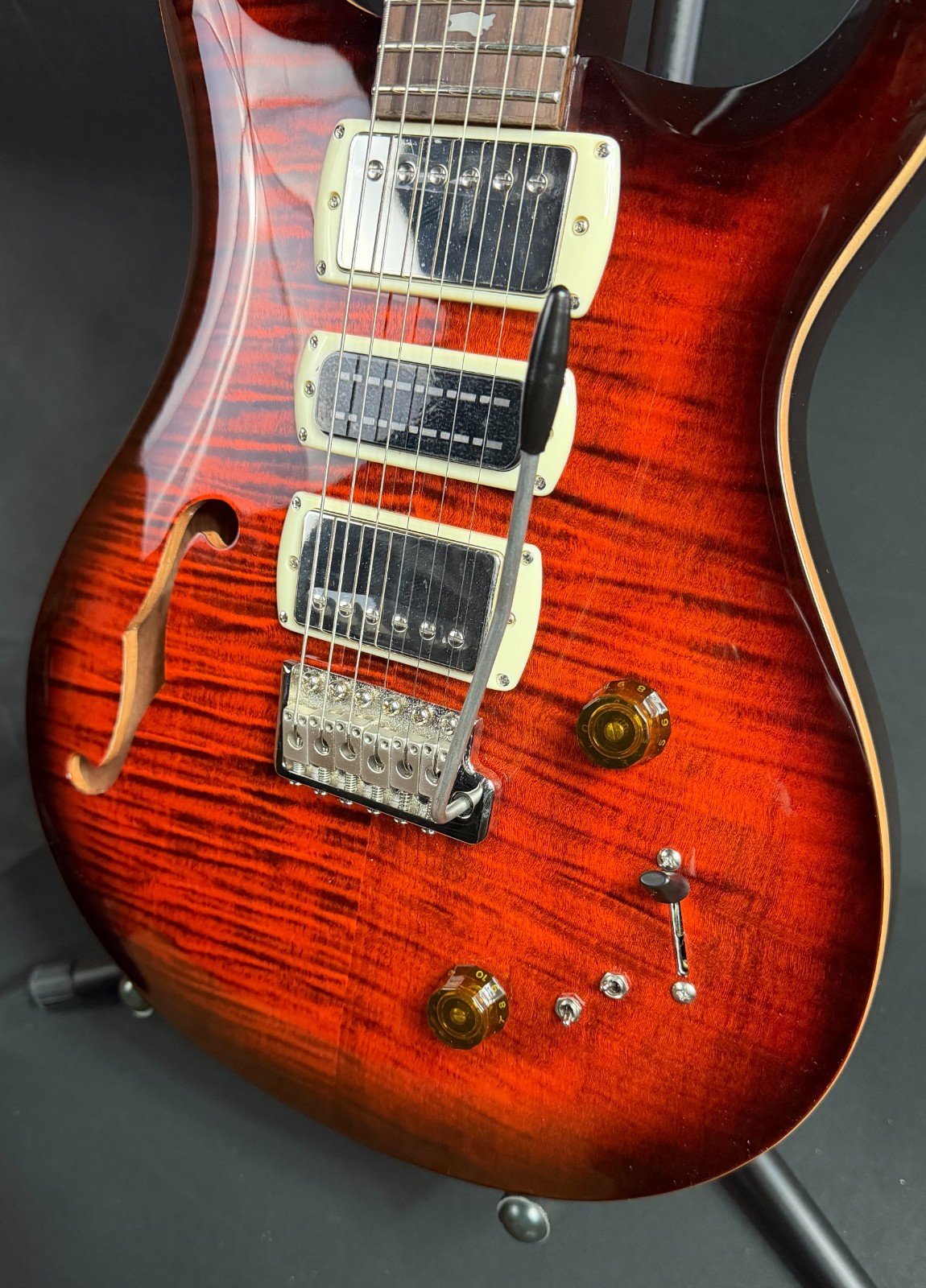 PRS SE Special Semi-Hollow Electric Guitar Orange Tiger Smokeburst w/ Gig Bag