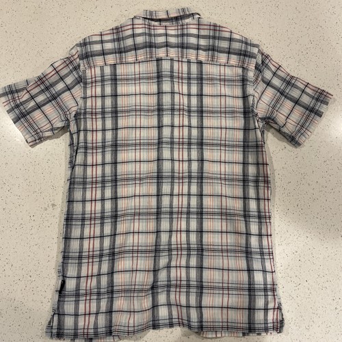 Patagonia Men’s Shirt Cream Plaid  Button Up Short Sleeve Organic Cotton MEDIUM - Picture 5 of 5