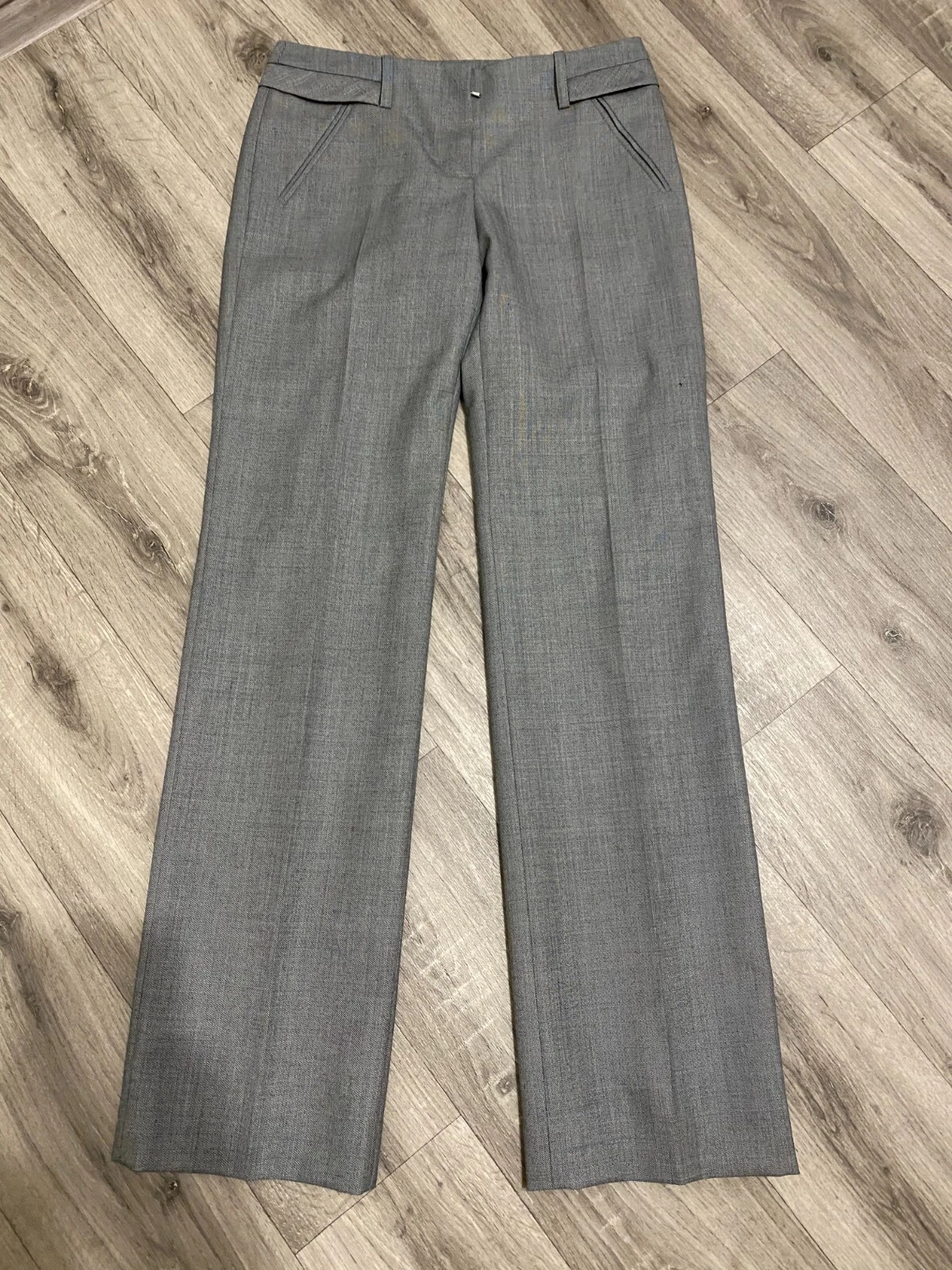 PANTALONI DRITTI CHRISTIAN DIOR FODERATI LANA SETA FODERA GRIGI TAGLIA 40 USA 4