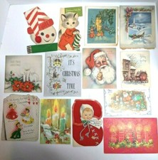 Vtg Collectible Holiday Christmas Greeting Cards Hallmark Gibson Lot of 27 Used