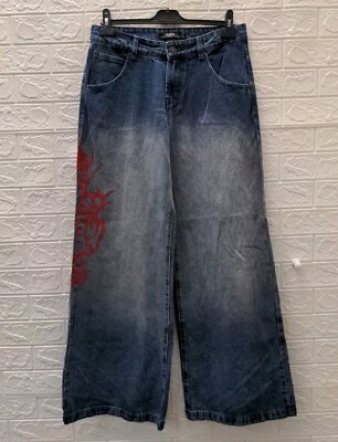 New Jaded Tribal Placement Skater Fit Jeans Women's Blue Sz. 28