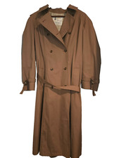 Vintage 1980 London Fog Maincoats Classic Double Breasted Belted Trench Coat 18R