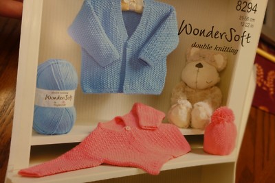 Stylecraft Knitting Pattern 8294 Baby Cardigan & Hat 12-22'' Wondersoft DK 