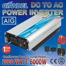 Power Inverter 3000W Modified Sine Wave 12V to 110V~120V USA Transistors GIANDEL