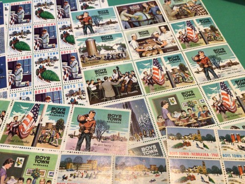 Boys Town Nebraska vintage Boys home charity mint stamps A19467 - Picture 3 of 4