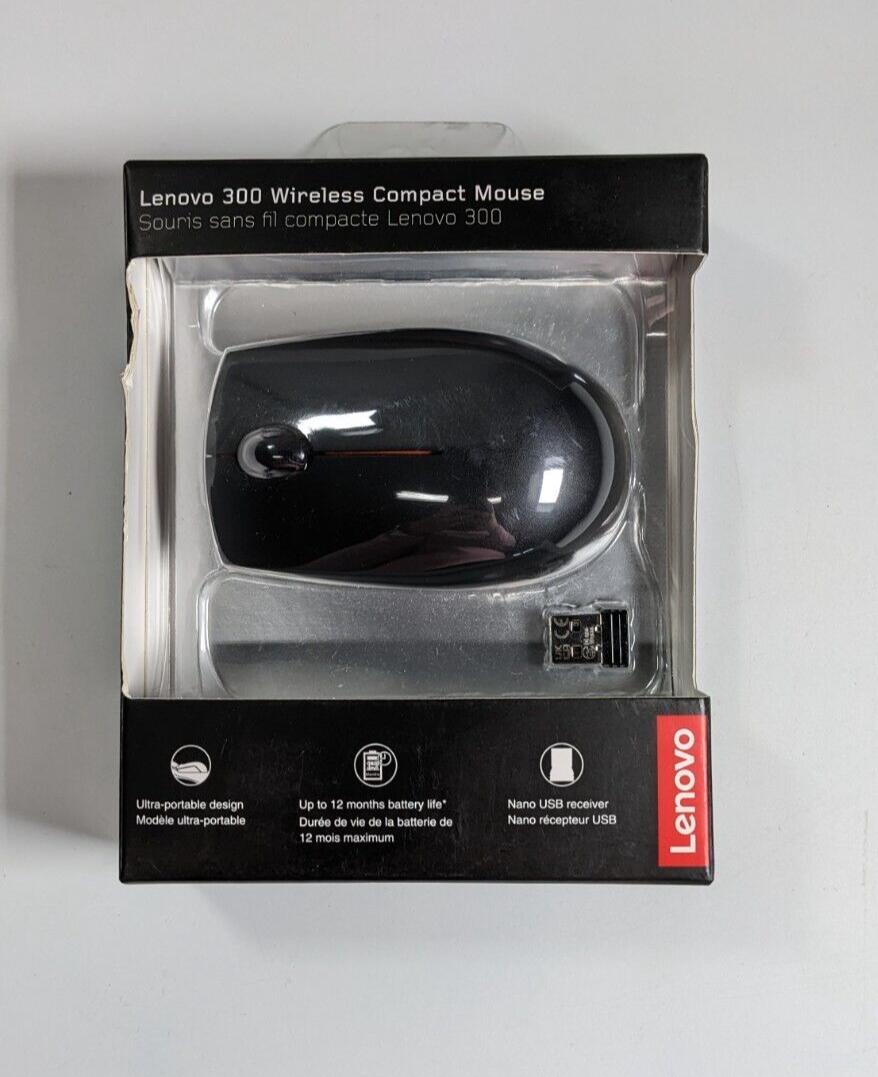 Lenovo 300 Wireless Compact Mouse- Black