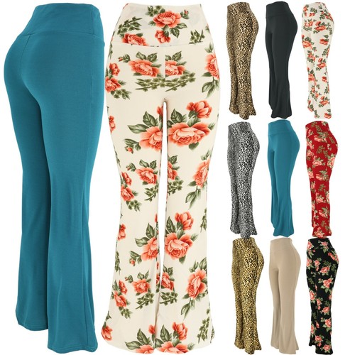 Flare Leg Womens Wide Band Stretchy 