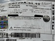 Carol C0720A 22/1P Shielded Twisted Pair Data/Control Cable Wire Riser CMR /50ft
