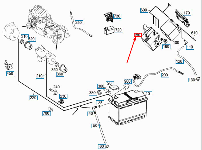 MERCEDES-BENZ CLA C117 Backup-Batteriehalterung RHD A2465450840
