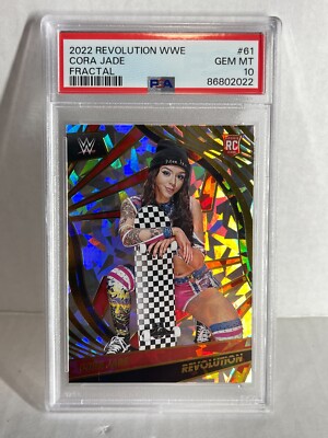 CORA JADE PSA 10 2022 PANINI REVOLUTION WWE #61 FRACTAL ROOKIE GEM POP 2