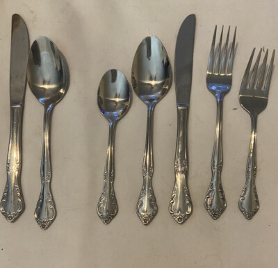 Estia CASCADE Stainless Flatware 5 Piece Place Setting Plus 2 Extra Pieces 7pc