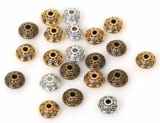 100 Pcs Metal Round Oval Spacer Loose Bead Multi-Color Bracelet Jewelry Making