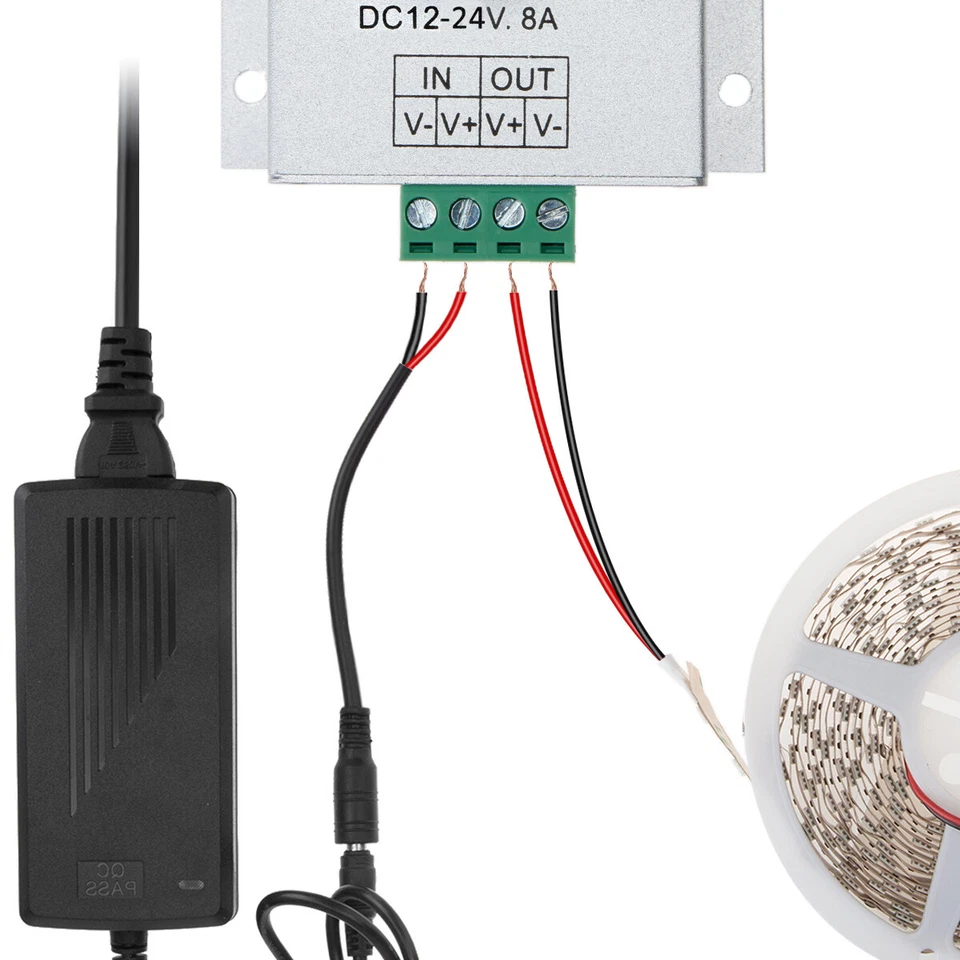 DC 12-24V 8A Single Channel Knob Dimmer Controller For Single Color LED Strip - Image 2 of 4
