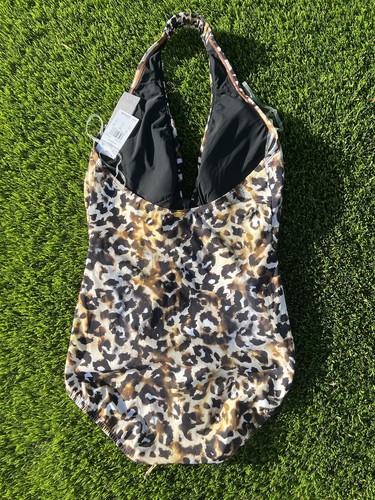 Amoressa Womens Spirit Leopard Halter One-Piece Swimsuit Sz 14 $194 Miraclebrand - Picture 2 of 7