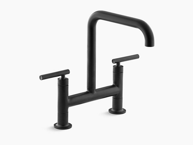 Kohler K 7337 4 S Hirise Two Hole Deck Mount Bridge Kitchen Sink