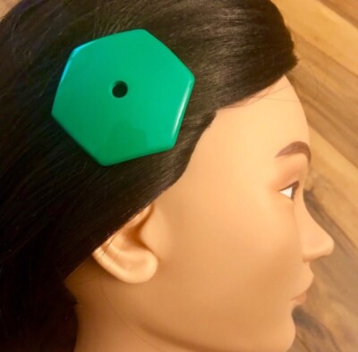 Alexandre de Paris Vintage Mod Angular Large Barrette, Green