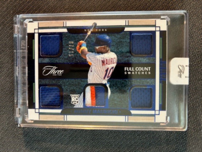 2024 Panini Three & Two RONNY MAURICIO #7/15 RC Full Count Patch NY Mets
