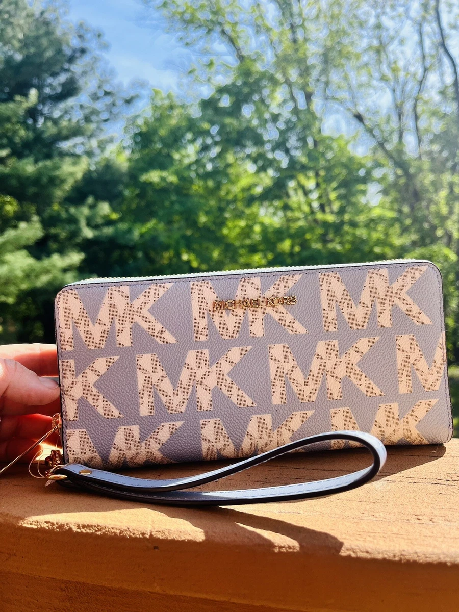 Michael kors light blue wallet discount