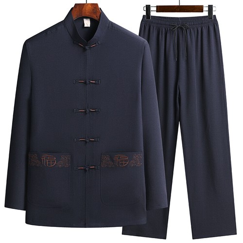 Traje Tang Tradicional Chino para Hombres Chaqueta Abrigo Kung Fu Tai Chi Uniforme 6 Colores - Imagen 4 de 31