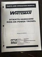 Multiquip Whiteman Ride-On Power Trowel HTN HTO Operator Manual Parts Book Shop