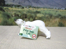 World Safari, Small White Polar Bear Cub Figurine, Tagged