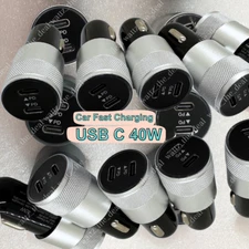 40W Dual USB-C Quick Car Adapter Fast Charger For iPhone 17 16 15 11 Samsung Lot