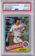 JUAN SOTO - 2020 TOPPS CHROME - 1985 TOPPS 35th ANNIVERSARY - PSA 10