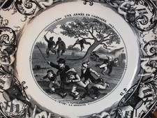 Assiette Bordeaux Vieillard - Une armée en Campagne - N°12 La déroute