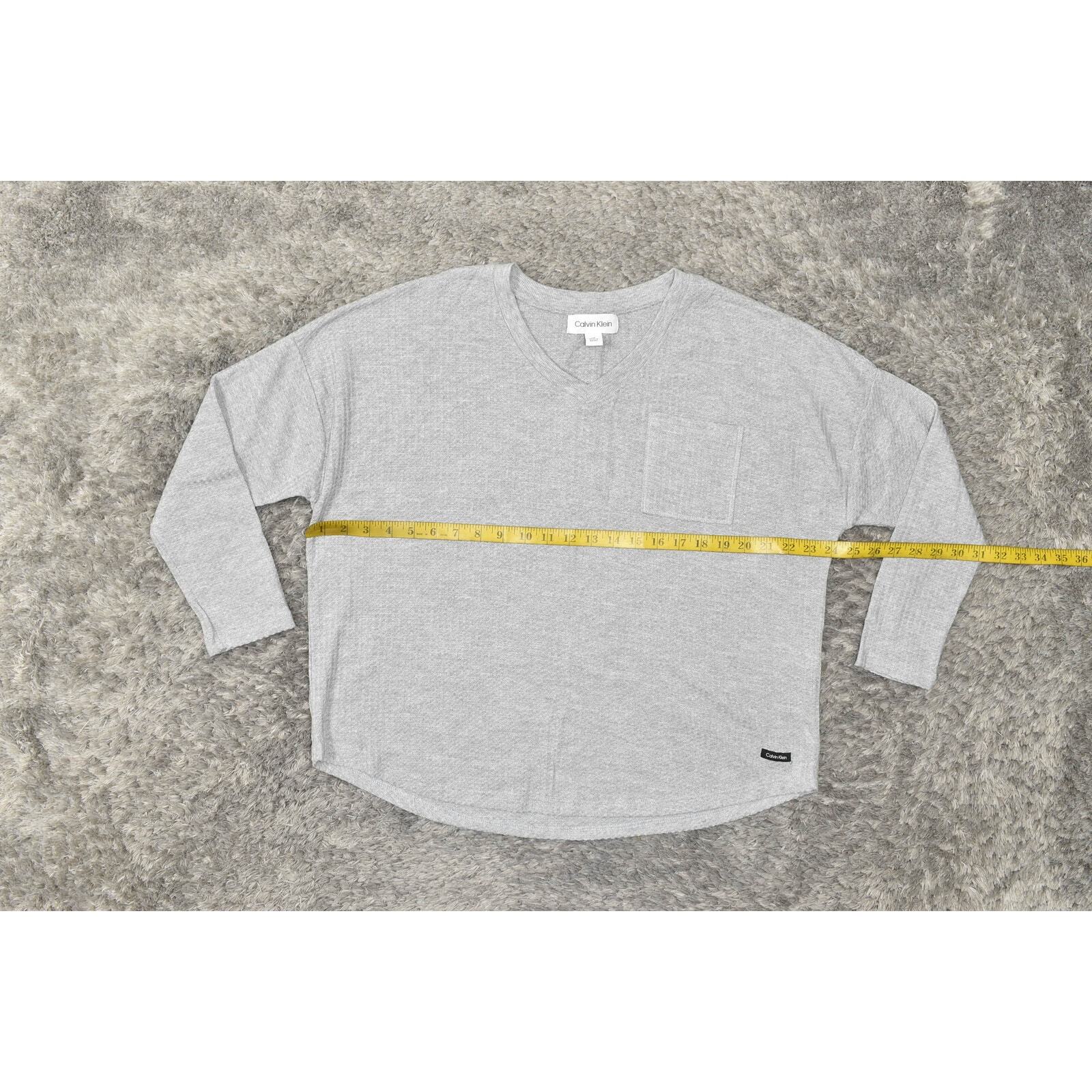 Calvin Klein V Neck Solid Gray Pullover Sweater M… - image 2