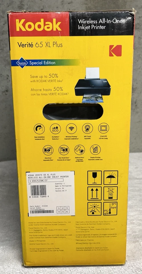 Kodak Verite 65 XL Plus Printer Wireless All In One Inkjet Printer Special Ed. - Image 2 of 4